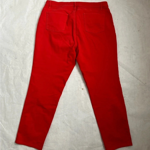 Eileen Fisher red mid-rise skinny jeans size Organic Cotton Stretchy Size 16 - Picture 3 of 9